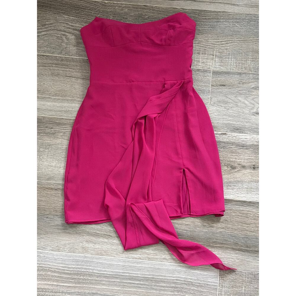 Amanda Uprichard Treasure Strapless Mini Dress Fuchsia Pink Women's Small - Picture 4 of 9